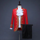 2025 Gold-encrusted Flowers Palace Prince Suits for Men Two-piece Suit, Studio Mens Dress Christmas King Performance Costumes