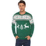 2025 New Christmas Matching Sweaters for Women Men Couples Knitwear Jacquard Elk Print Jumpers Full Sleeve Warm Soft Pullovers