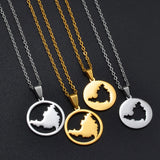 Anniyo Sint Maarten and Saint-Martin Island Pendant Necklaces for Women Men Saint Martin SXM Jewellery Stainless Steel #312421