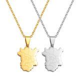 Anniyo Russia Chechnya Pendant Necklaces for Women Girls Stainless Steel Jewelry #519762