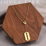 Stainless Steel Necklaces Paperclip Design Gothic Hip Hop Blade Pendants Chains Choker Necklace For Women Jewelry