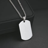 Stainless Steel Jewelry Mens Custom Engraved Name Photo Animal Necklace for Women Personalized Square Pendant Family Party Gift