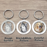 Custom Photo Engraved Keychain Personalised Picture Keyring Personalized Memorial Key Chain Your Dog Pet Portrait Customize Gift