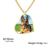 COOLTIME Custom Picture Necklace Stainless Steel Personalized Custom Print Photo Pendant Necklace Jewelry for Women Men