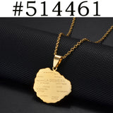 Anniyo Spain La palma Islands Map Pendant Neckalces For Women Girls Stainless Steel Ethnic Jewelry #514162