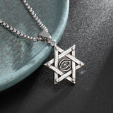 Ancient Egyptian Pharaoh Life Anka Cross Stainless Steel Necklace Anubis Totem Pendant Men\'s Amulet Jewelry Leather Rope Chain