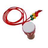 1pc African Drum Necklace Handmade Wood Drum decorative Necklace African Hand Drum Pendant Authentic Musical Instrument Necklace