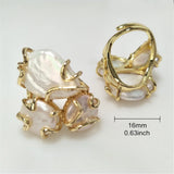 1Pcs Natural Freshwater Pearl Rings,Goden Plated Adjustable Ring Jewelry For Beautiful Women Valentines Gift RG052