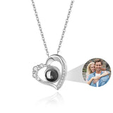 Custom Photo Necklace Projection Necklace with Picture I Love You 100 Languages Personalized Necklace Jewelry Gifts for Women