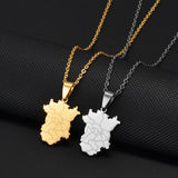 Anniyo Russia Chechnya Pendant Necklaces for Women Girls Stainless Steel Jewelry #519762