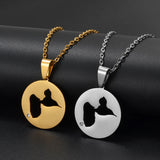 Anniyo Round Guadeloupe Map With Rhinestone Pendants Necklaces for Women Jewelry France Guadeloupe Maps @335121