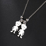 Personalized Boy Girl Necklace Custom Chain Name Mother Father Day Kid Family Gift For Women Men Stainless Steel Pendant Jewelry