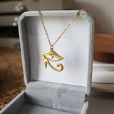 Hot Sale Stainless Steel Eye Of Horus Pendant Necklace For Retro Ancient Egypt Series Necklace For Women Girl Birthday Gift