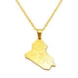 Anniyo Republic Of Iraq Map With Cities Name Pendant Necklaces Jewelry Charms Map Of Iraq Chain @324101