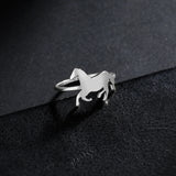 Cazador Trendy Animal Horse Women's Ring Stainless Steel Finger Rings Birthday Anniversary Couple Gift Jewelry 2024 Wholesale