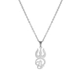 EUEAVAN India Tamil Om Symbol Pendant Necklace Stainless Steel Vintage Trident Yoga Shiva Symbol Necklaces Amulet Jewelry Gifts
