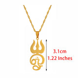Anniyo Tamil om Sign Pendant Necklaces for Women Girls TAMIL OM Symbol Jewelry Indian Religion #051621