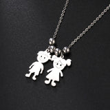 Personalized Boy Girl Necklace Custom Chain Name Mother Father Day Kid Family Gift For Women Men Stainless Steel Pendant Jewelry