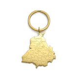 Jeshayuan India Punjab State Map Pendant Keychain Women Stainless Steel Car Key Accessories Jewelry Gifts for Men Wholesale