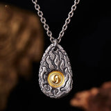 Original Van Gogh sunflower sunflower men's necklace high sense pendant nautical compass retro fashion trend pendant gift.