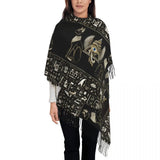 Custom Printed Ancient Gold Pharaoh Egypt King Tut Scarf Men Women Winter Fall Warm Scarves Egyptian Hieroglyphic Shawl Wrap