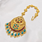 Luxury Head Chain Wedding Jewelry For Women Bohemian Gold Plated Forehead Rhinestone Tassel Indian Bollywood Hair Accessory