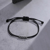 Men's Stylish Black Rope Chain Ankle Bracelets for Boys,Waterproof Stainless Steel Feather Beads Charm Anklet,Foot Gifts Jewelry