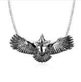 Sparkling Zircon Fly Eagle Pendant Necklace for Men Hip Hop Rock Party Jewelry