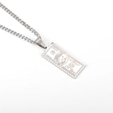 100 Dollar Bill Necklace Stainless Steel for Men Women High Quality Fashion Jewelry Exquisite Gift