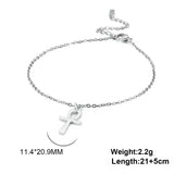 Lucktune Egypt Ankh Cross Anklets Key of Life Anklet Bracelet Stainless Steel Sandals Foot Chain Beach Jewelry for Women Gift