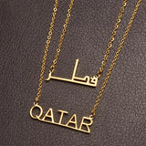 Anniyo Qatar Pendant Necklaces for Women Girls Fashion Stainless Steel Jewelry Qatar's  #029821