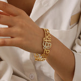 Punjabi Sikhism Devil's Eye Bracelet  18K Stainless Steel Ice Crystal Zirconia Bracelet Gift Unique Symbol Religious Jewelry