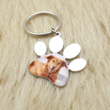 Custom Photo Engraved Keychain Personalised Picture Keyring Personalized Memorial Key Chain Your Dog Pet Portrait Customize Gift