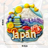 Asia Japan Resin 3D Fridge Magnets Tourism Souvenir Refrigerator Sticker Handicraft Gift Decoration