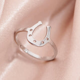 fashion Stainless Steel U Shape Geometric rings for women Simple Horse Shoe adjustable open rings Jewelry gifts 2024	Fashion Sta