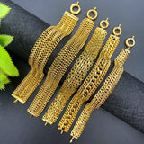 Dubai Copper Link Chain Bracelets for Unisex 18K Gold Plated Wristband Miami Curb Punk Classic Hand Jewellery Party Gift