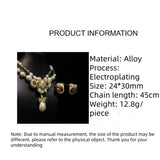 Medieval jewelry set Baroque water drop court style elegant vintage sweater chain pearl earrings