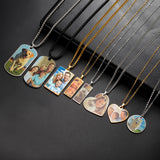 Sipuris Custom Photo Picture Necklace Stainless Steel Personalized Medallion Memory Pendant Necklace Jewelry Weddings Gifts