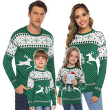 2025 New Christmas Matching Sweaters for Women Men Couples Knitwear Jacquard Elk Print Jumpers Full Sleeve Warm Soft Pullovers