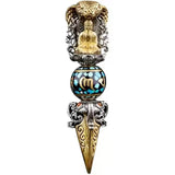 Buddhist Shakyamuni Dharma Vessel Exorcism Vajra Pendant Necklace for Men Women Religious Amulet Necklace Jewelry Accessory Gift