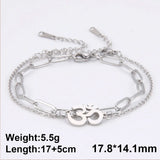 Dawapara Aum Om Ohm Sanskrit Symbol Anklets Bracelet Hindu Yoga Ankle Chain Bracelets Stainless Steel Spiritual Jewelry