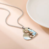 COOLTIME Custom Picture Necklace Stainless Steel Personalized Custom Print Photo Pendant Necklace Jewelry for Women Men