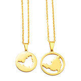 Anniyo Sint Maarten and Saint-Martin Island Pendant Necklaces for Women Men Saint Martin SXM Jewellery Stainless Steel #312421