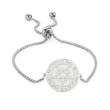 EUEAVAN Wicca Tetragrammaton Pentacle Bracelet Stainless Steel Magical Solomon Seal Pentagram Protection Sacred Amulet Jewelry