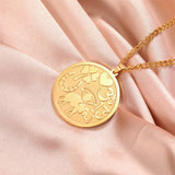 Jeshayuan Evil Eye Clover Man Necklace Horseshoe Yoga Om Pendant Love Chains Choker Neck Lucky Amulet Stainless Steel Jewelry