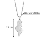 Anniyo Tunisia Map Cities Name Pendant Necklace Chains Gold Color/Silver Color Tunisienne Jewelry Tunisie Women Girl #214321