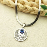 Evil Blue Eye Hand of Fatim Pendant Necklace for Women Men Gold Color Stainless Steel Rhinestone Turkish Amulet Chain Jewelry