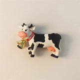 Swiss Dairy Cows Hand-painted 3D Fridge Magnets Switzerland Souvenirs Refrigerator Magnetic Stickers Gift