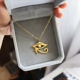 Hot Sale Stainless Steel Eye Of Horus Pendant Necklace For Retro Ancient Egypt Series Necklace For Women Girl Birthday Gift