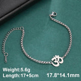 Dawapara Aum Om Ohm Sanskrit Symbol Anklets Bracelet Hindu Yoga Ankle Chain Bracelets Stainless Steel Spiritual Jewelry